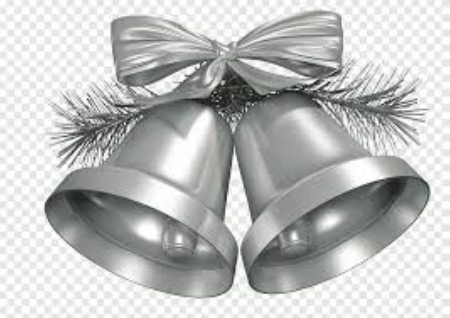 7CM DECORATED BELL SILVER 6PCS/SET NEW
